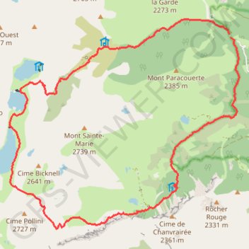 Itinéraire Fontanalba e discesa per Valmasque, distance, dénivelé, altitude, carte, profil, trace GPS