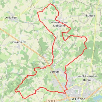 Itinéraire La Flèche Nord Ouest, distance, dénivelé, altitude, carte, profil, trace GPS