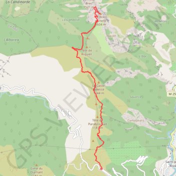 Itinéraire Randonnée 2 : Brec d'Utelle d'Utelle en aller-retour depuis Utelle (Balise 111), distance, dénivelé, altitude, carte, profil, trace GPS