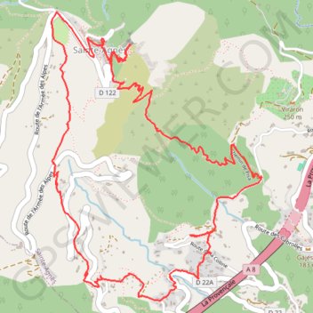 Itinéraire Saint-Agnès, distance, dénivelé, altitude, carte, profil, trace GPS
