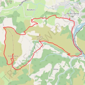 Itinéraire L'Ezkondrai (552m) par le Col de Legarre et retour par le Pa..., distance, dénivelé, altitude, carte, profil, trace GPS