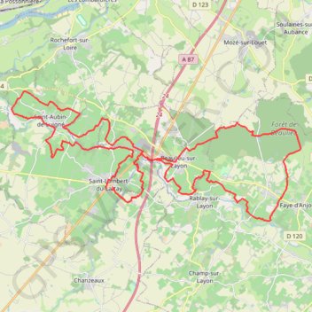 Itinéraire Trail du Layon, distance, dénivelé, altitude, carte, profil, trace GPS