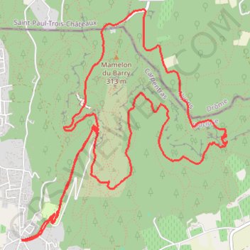 Itinéraire Château de Barry - Château de Chabrières, distance, dénivelé, altitude, carte, profil, trace GPS