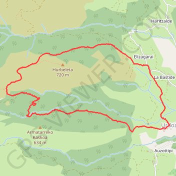 Itinéraire Circuit du Col de LARRARTE depuis URDOS, distance, dénivelé, altitude, carte, profil, trace GPS