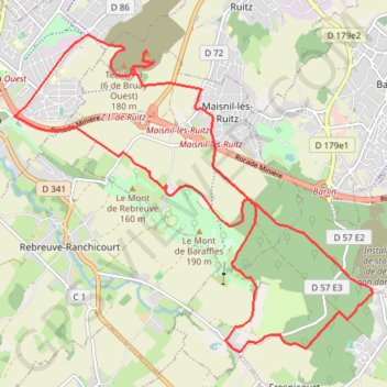 Itinéraire 62-487, distance, dénivelé, altitude, carte, profil, trace GPS