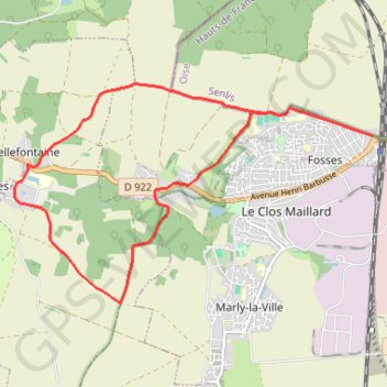 Itinéraire Fosses - Bellefontaine, distance, dénivelé, altitude, carte, profil, trace GPS