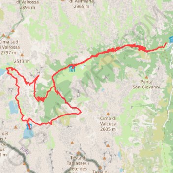 Itinéraire Rifugio Questa (val gesso), distance, dénivelé, altitude, carte, profil, trace GPS