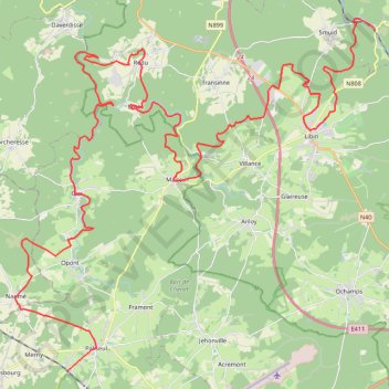 Itinéraire 10948046-Poix-Paliseul, distance, dénivelé, altitude, carte, profil, trace GPS