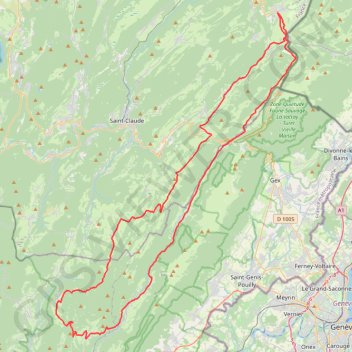 Itinéraire Tour de la Valserine - Les Rousses, distance, dénivelé, altitude, carte, profil, trace GPS