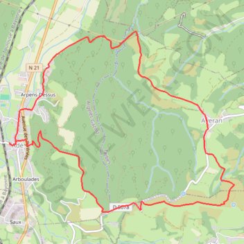 Itinéraire Le bois du Mouret - Adé, distance, dénivelé, altitude, carte, profil, trace GPS