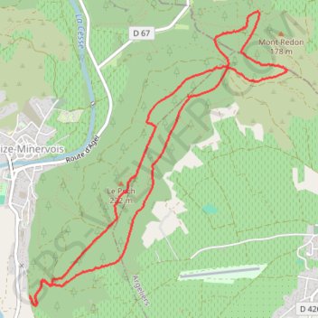 Itinéraire Bize-Minervois les hauteurs du Pech, distance, dénivelé, altitude, carte, profil, trace GPS