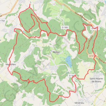Itinéraire Crémieu Sud : la descente de la Salette - Source des Truppes, distance, dénivelé, altitude, carte, profil, trace GPS