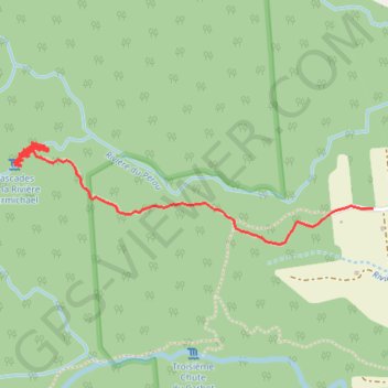 Itinéraire Cascades Carmichael, distance, dénivelé, altitude, carte, profil, trace GPS