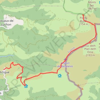 Itinéraire PIC DE BURAT, distance, dénivelé, altitude, carte, profil, trace GPS