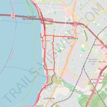 Itinéraire Demi-marathon Brossard, distance, dénivelé, altitude, carte, profil, trace GPS