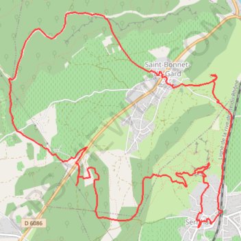 Itinéraire Les tunnels de Sernhac, distance, dénivelé, altitude, carte, profil, trace GPS
