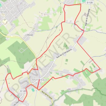 Itinéraire Circuit de Moncheaux, distance, dénivelé, altitude, carte, profil, trace GPS