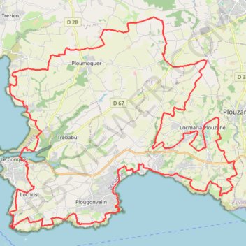 Itinéraire Pays d'Iroise, distance, dénivelé, altitude, carte, profil, trace GPS