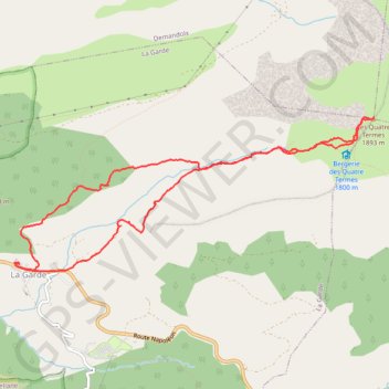 Itinéraire Le Teillon, depuis La Garde, distance, dénivelé, altitude, carte, profil, trace GPS