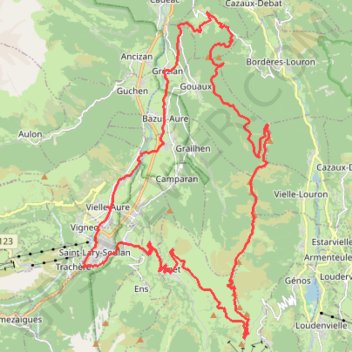 Itinéraire Crête d'Azet - Saint-Lary-Soulan, distance, dénivelé, altitude, carte, profil, trace GPS