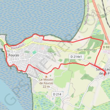 Itinéraire Saint Laurent de la Prée Fouras L'Aubonnière, distance, dénivelé, altitude, carte, profil, trace GPS