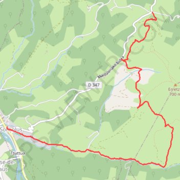 Itinéraire La Madeleine - Tardets, distance, dénivelé, altitude, carte, profil, trace GPS