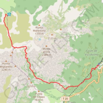 Itinéraire GR20 Vizzavona-Onda, distance, dénivelé, altitude, carte, profil, trace GPS