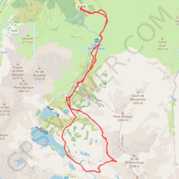 Itinéraire Pic de Montarrouye, distance, dénivelé, altitude, carte, profil, trace GPS
