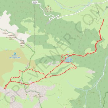 Itinéraire Esturou, Mail de la Cuette en circuit depuis le plateau de Houndas, distance, dénivelé, altitude, carte, profil, trace GPS
