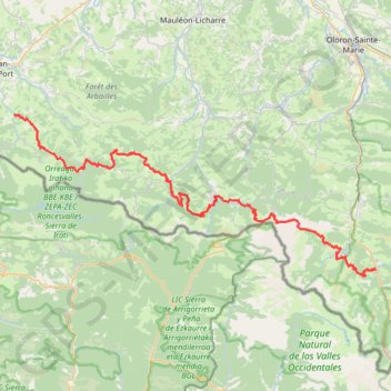 Itinéraire GR10 De Estérençuby à Borce (Pyrénées-Atlantiques), distance, dénivelé, altitude, carte, profil, trace GPS