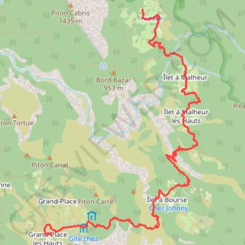 Itinéraire Réunion - J4, distance, dénivelé, altitude, carte, profil, trace GPS