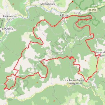 Itinéraire Tour causse noir, distance, dénivelé, altitude, carte, profil, trace GPS