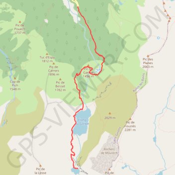 Itinéraire Étang du Carbet / Étang Bleu, distance, dénivelé, altitude, carte, profil, trace GPS