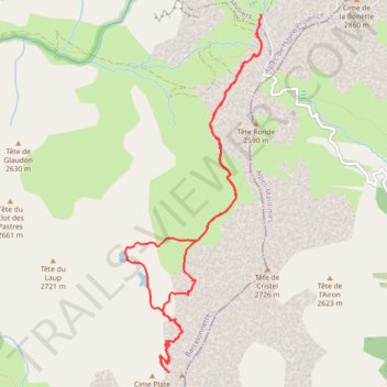 Itinéraire 2025 08 26 - col de cime plate lacs de braïssette pix, distance, dénivelé, altitude, carte, profil, trace GPS