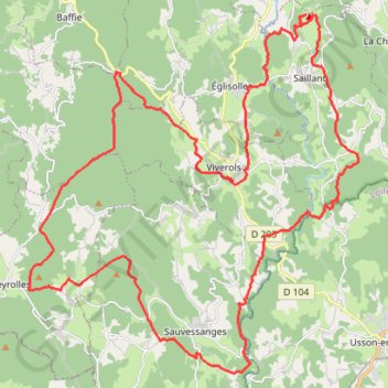 Itinéraire Vallée de l'Ance, distance, dénivelé, altitude, carte, profil, trace GPS