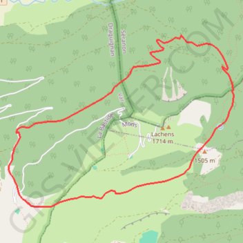 Itinéraire La Bastide - Tour du Lachens, distance, dénivelé, altitude, carte, profil, trace GPS