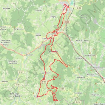 Itinéraire Trans de La Mère Boîtier - Tramayes, distance, dénivelé, altitude, carte, profil, trace GPS