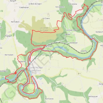 Itinéraire Saint-Nicolas-des-Eaux, distance, dénivelé, altitude, carte, profil, trace GPS