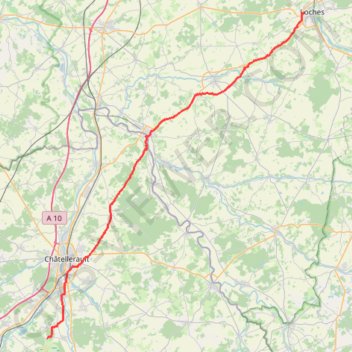 Itinéraire Itinéraire de 4 Rue des Prébendes, Loches à Le refuge du Pinail, Le Bas Village, Vouneuil-sur-Vienne, distance, dénivelé, altitude, carte, profil, trace GPS