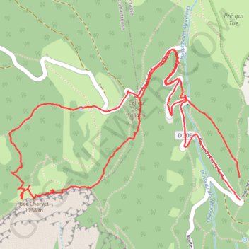 Itinéraire Sortie au Bec Charvet, distance, dénivelé, altitude, carte, profil, trace GPS