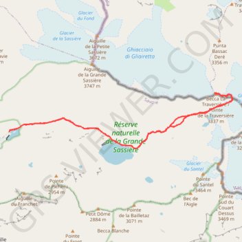 Itinéraire Pointe de la traversiére, distance, dénivelé, altitude, carte, profil, trace GPS