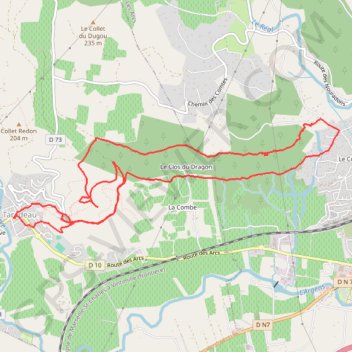 Itinéraire Taradeau - Les Arcs, distance, dénivelé, altitude, carte, profil, trace GPS