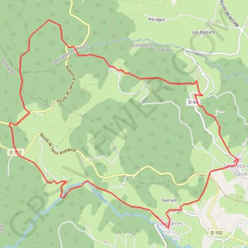 Itinéraire Randonnée chazelles sur lavieu, distance, dénivelé, altitude, carte, profil, trace GPS