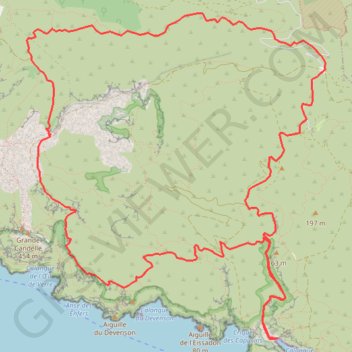 Itinéraire Laes calanques de la gardiole à Davenson, distance, dénivelé, altitude, carte, profil, trace GPS