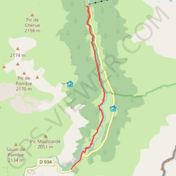 Itinéraire GR 108 A du parking Peyrelue au pont de Camps - Entretien balisage, distance, dénivelé, altitude, carte, profil, trace GPS