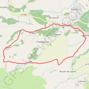 Itinéraire Sancy - Vallon - Secteur Picherande, distance, dénivelé, altitude, carte, profil, trace GPS