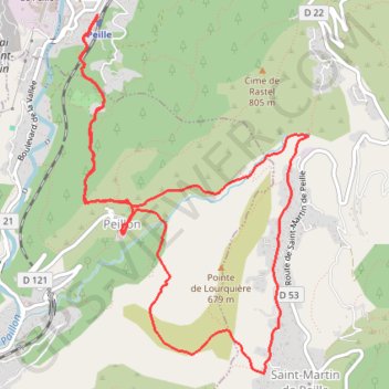 Itinéraire Circuit de Lourquière depuis le parking de la gare de La Grave de Peille, distance, dénivelé, altitude, carte, profil, trace GPS