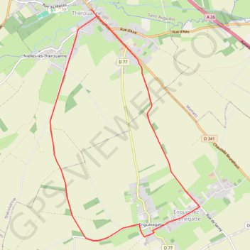 Itinéraire Thérouanne - Le sentier des batailles, distance, dénivelé, altitude, carte, profil, trace GPS