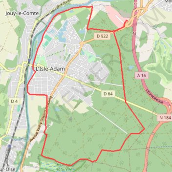 Itinéraire ISLE ADAM, distance, dénivelé, altitude, carte, profil, trace GPS