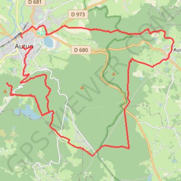 Itinéraire Autun - Les Feuillies - Montagne-Saint-Sébastien - La Croix de la Libération, distance, dénivelé, altitude, carte, profil, trace GPS